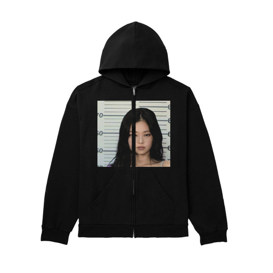 Free Jennie Kim Hooded Zip Up (Black)